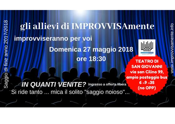 Al Teatro San Giovanni il Saggio di fine anno degli allievi di IMPROVVISAmente Trieste