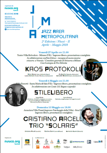 Continua il “Flusso” sonoro di Jazz Area Metropolitana – 2^ edizione tra aprile e maggio.  Da lunedì 23 aprile a domenica 13 maggio il territorio di Padova, di Rovigo e del Miranese