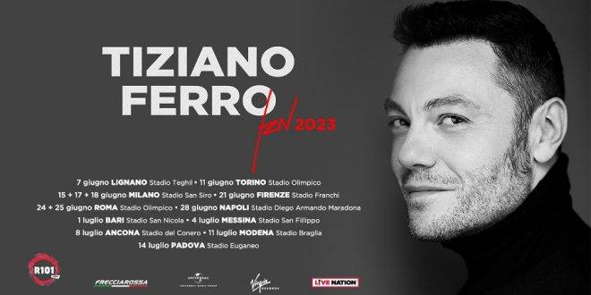 TIZIANO FERRO annuncia il tour negli stadi nell’estate 2023: al via il 7 giugno 2023 dallo Stadio Teghil di Lignano Sabbiadoro