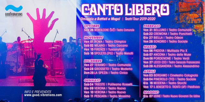 TRIESTE, 4 GENNAIO: Canto libero – Omaggio alle canzoni di Battisti e Mogol TEATRI TOUR 2019/2020  POLITEAMA ROSSETTI