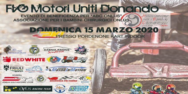 Domenica 15 marzo a Pordenone l’iniziativa benefica “FVG Motori Uniti Donando”