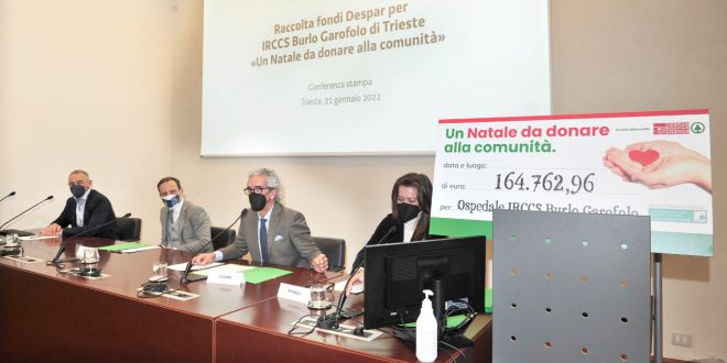 CONSEGNATO OGGI AL BURLO DI TRIESTE L’ASSEGNO DELLA RACCOLTA FONDI DI DESPAR “UN NATALE DA DONARE ALLA COMUNITA'”