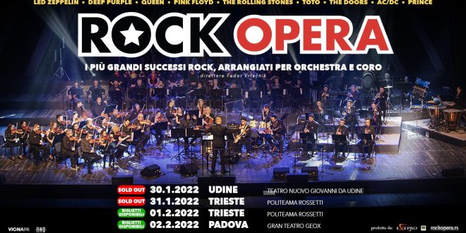ROCK OPERA arriva in Italia per la prima volta: dal 30 gennaio quattro concerti evento con l’Orchestra e il Coro del Teatro Nazionale dell’Opera di Novi Sad