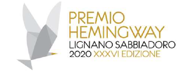 PREMIO HEMINGWAY 2020, DOMANI 26 GIUGNO  STREAMING ORE 18 E 21 SU PREMIOHEMINGWAY.IT